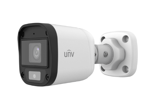 Camara analogica Uniview bullet COLOR HUNTER luz blanca 5MP, 2.8mm, audio (UAC-B115-AF28-W)  