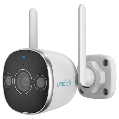 [Uho-B2D-M3F3D 3MP] Camara IP Bullet Uniarch WiFi 3MP 2.8mm IR20m Micrófono Parlante Luz cálida MicroSD IP67 (Uho-B2D-M3F3D)